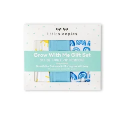 Zippies<Little Sleepies Zippy Blue Rainbows, Sky Blue & Sunshine