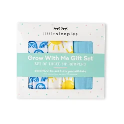 Zippies<Little Sleepies Zippy Blue Rainbows, Sky Blue & Sunshine