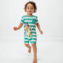 Bamboo Baby Clothes|Rompers<Little Sleepies Pocket Shorty Romper Bluey & Bingo