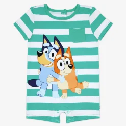 Bamboo Baby Clothes|Rompers<Little Sleepies Pocket Shorty Romper Bluey & Bingo