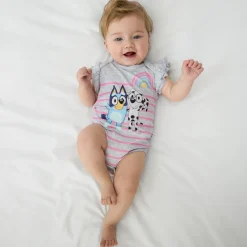Bamboo Baby Clothes|Bodysuits<Little Sleepies Flutter Bodysuit Bluey & Friends