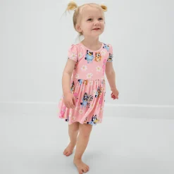 Bodysuits|Dresses<Little Sleepies Skater Dress with Bodysuit Bluey Garden Games