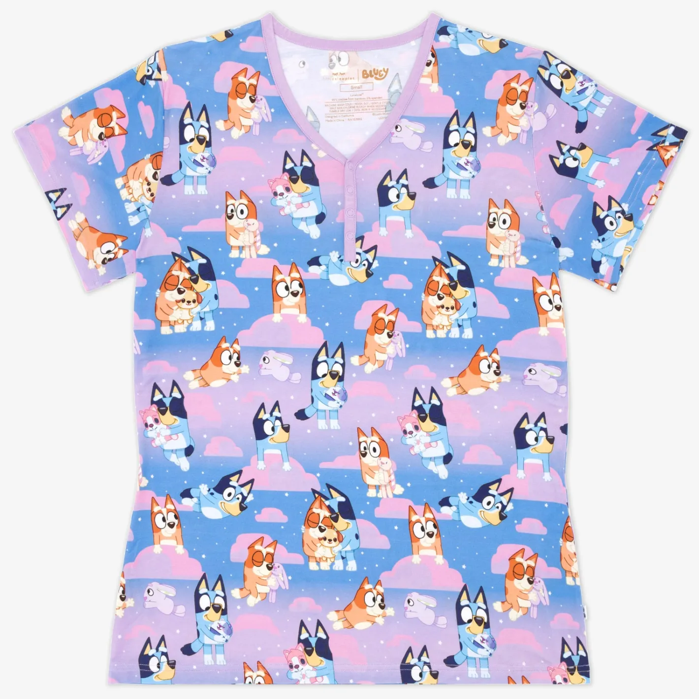 Mommy & Me|Mommy & Me<Little Sleepies Women's Short Sleeve Pajama Top Bluey Sleepytime