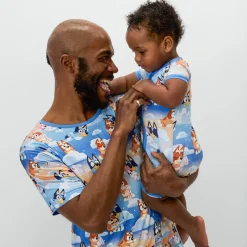 Daddy & Me|Full Family Matching<Little Sleepies Men's Short Sleeve Pajama Top Bluey Sleepytime