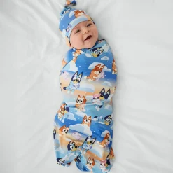 Layette|Swaddles<Little Sleepies Swaddle & Hat Set Bluey Sleepytime
