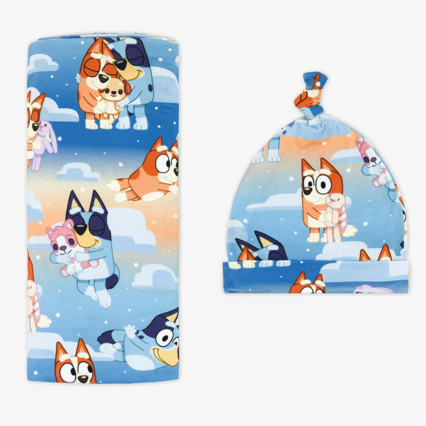 Layette|Swaddles<Little Sleepies Swaddle & Hat Set Bluey Sleepytime