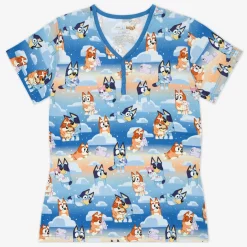 Mommy & Me|Mommy & Me<Little Sleepies Women's Short Sleeve Pajama Top Bluey Sleepytime