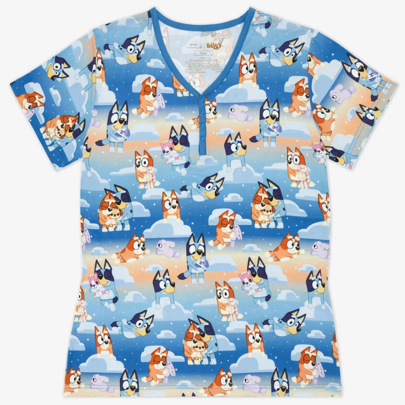 Mommy & Me|Mommy & Me<Little Sleepies Women's Short Sleeve Pajama Top Bluey Sleepytime