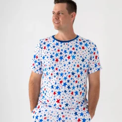 Daddy & Me|Full Family Matching<Little Sleepies Men's Short Sleeve Pajama Top Bright Stars