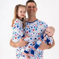 Daddy & Me|Full Family Matching<Little Sleepies Men's Short Sleeve Pajama Top Bright Stars