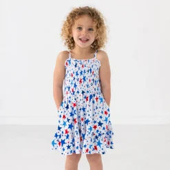 Dresses|Dresses<Little Sleepies Smocked Dress Bright Stars