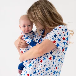 Mommy & Me|Mommy & Me<Little Sleepies Women's Short Sleeve Pajama Top Bright Stars
