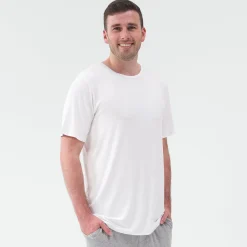 Daddy & Me|Full Family Matching<Little Sleepies Men's Short Sleeve Pajama Top Bright White