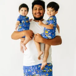 Daddy & Me|Full Family Matching<Little Sleepies Men's Short Sleeve Pajama Top Bright White