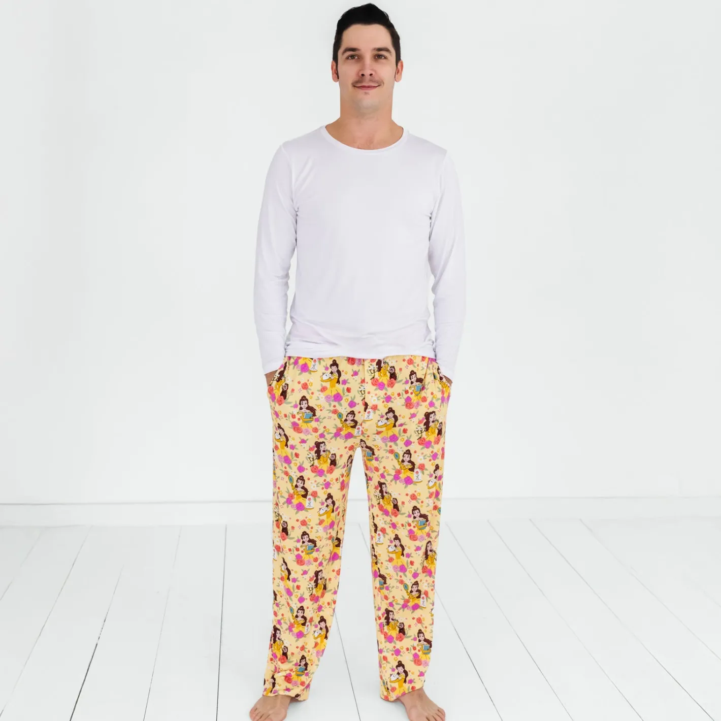 Daddy & Me|Full Family Matching<Little Sleepies Men's Pajama Top Bright White