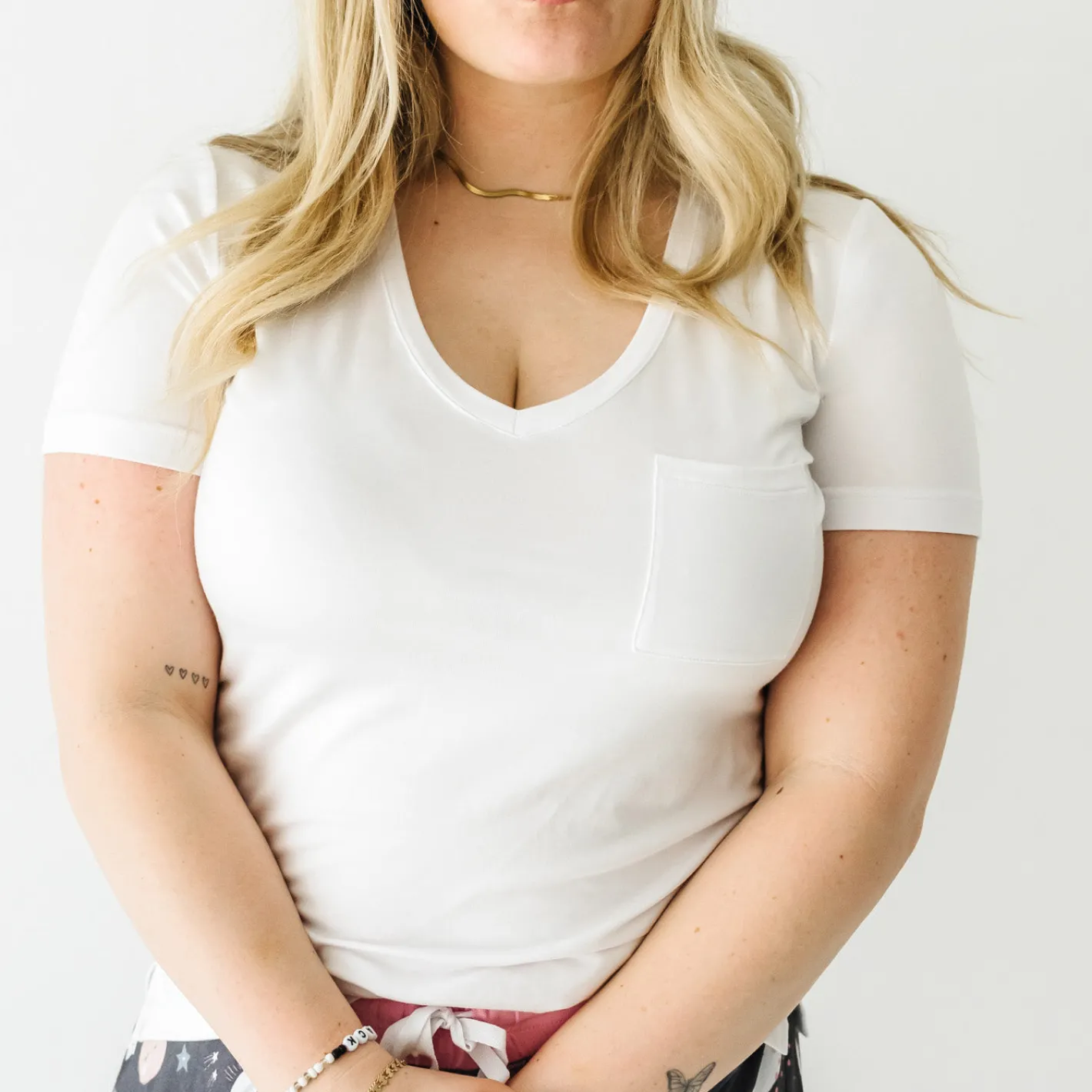 Women's Pajamas|Women's Tees<Little Sleepies Perfect Pocket Tee Bright White