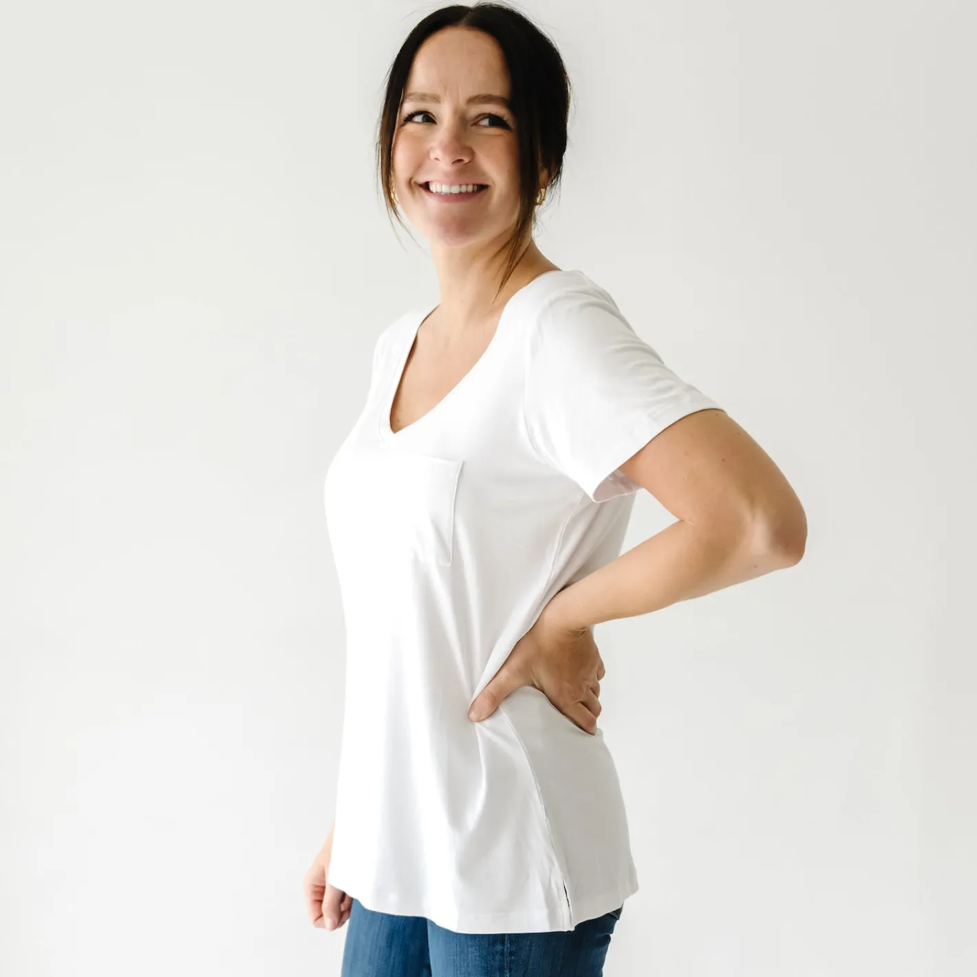 Women's Pajamas|Women's Tees<Little Sleepies Perfect Pocket Tee Bright White