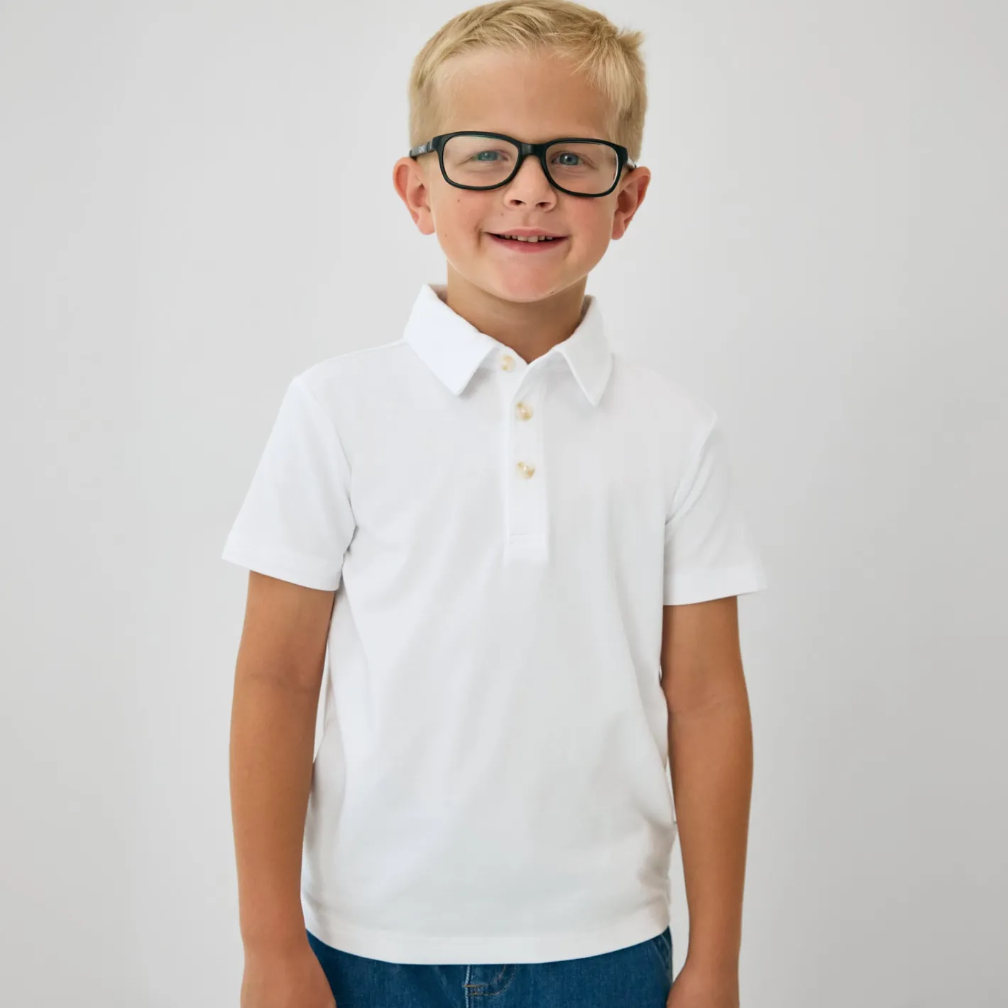 Tops & Tees|Tops & Tees<Little Sleepies Polo Shirt Bright White