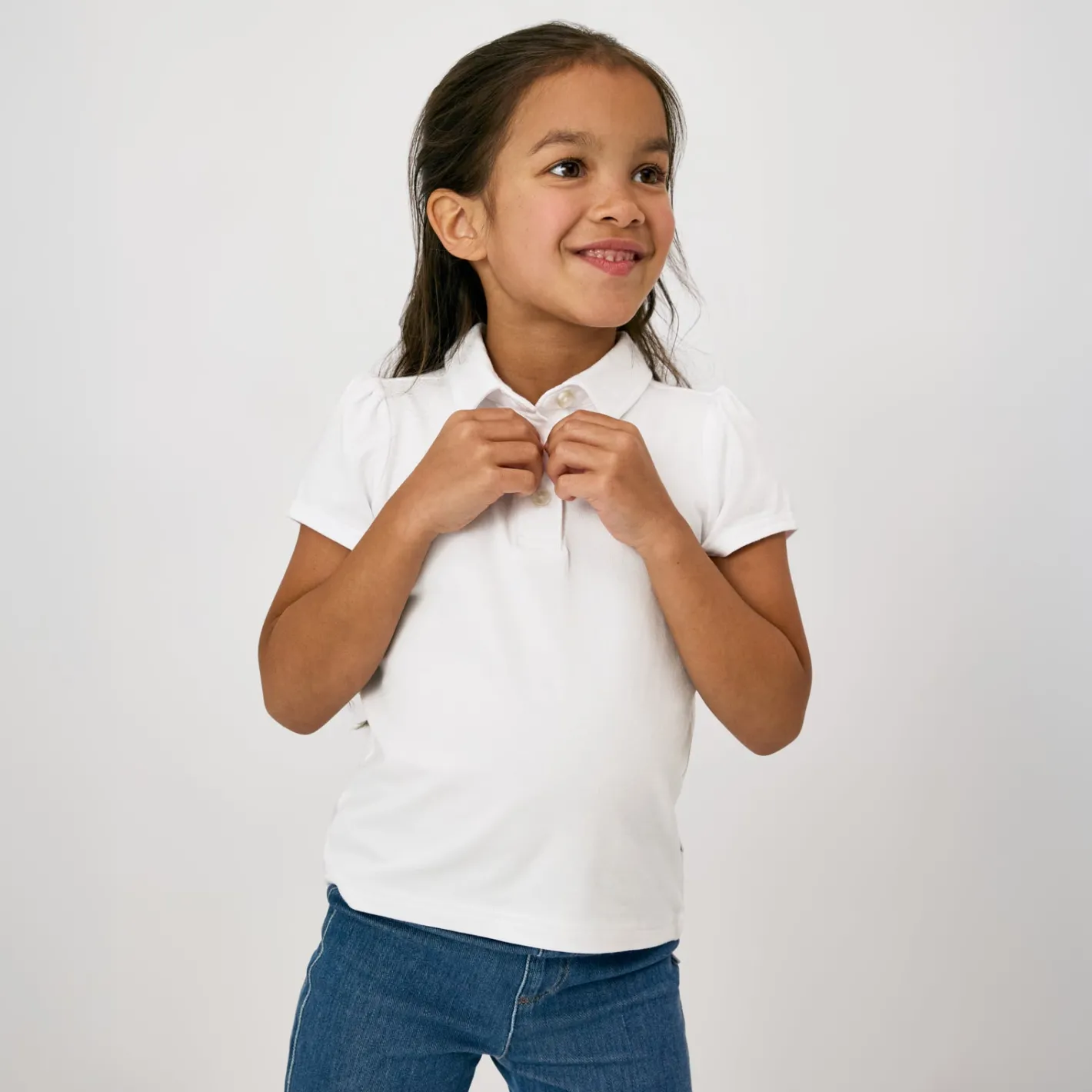 Tops & Tees|Tops & Tees<Little Sleepies Puff Sleeve Polo Bright White