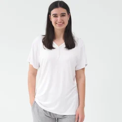 Mommy & Me|Mommy & Me<Little Sleepies Women's Short Sleeve Pajama Top Bright White