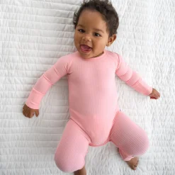 Zippies<Little Sleepies Ribbed Crescent Zippy Bubblegum