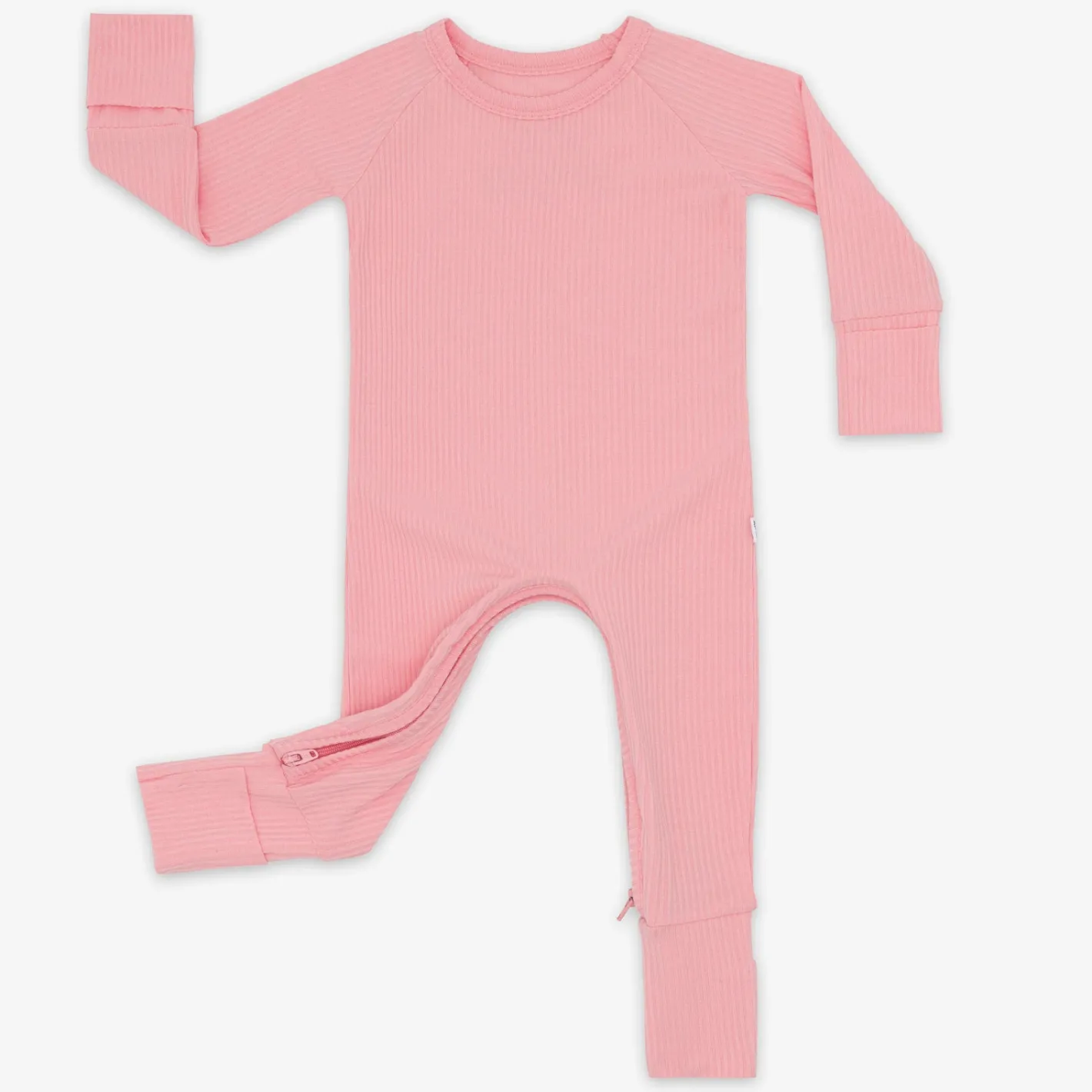 Zippies<Little Sleepies Ribbed Crescent Zippy Bubblegum