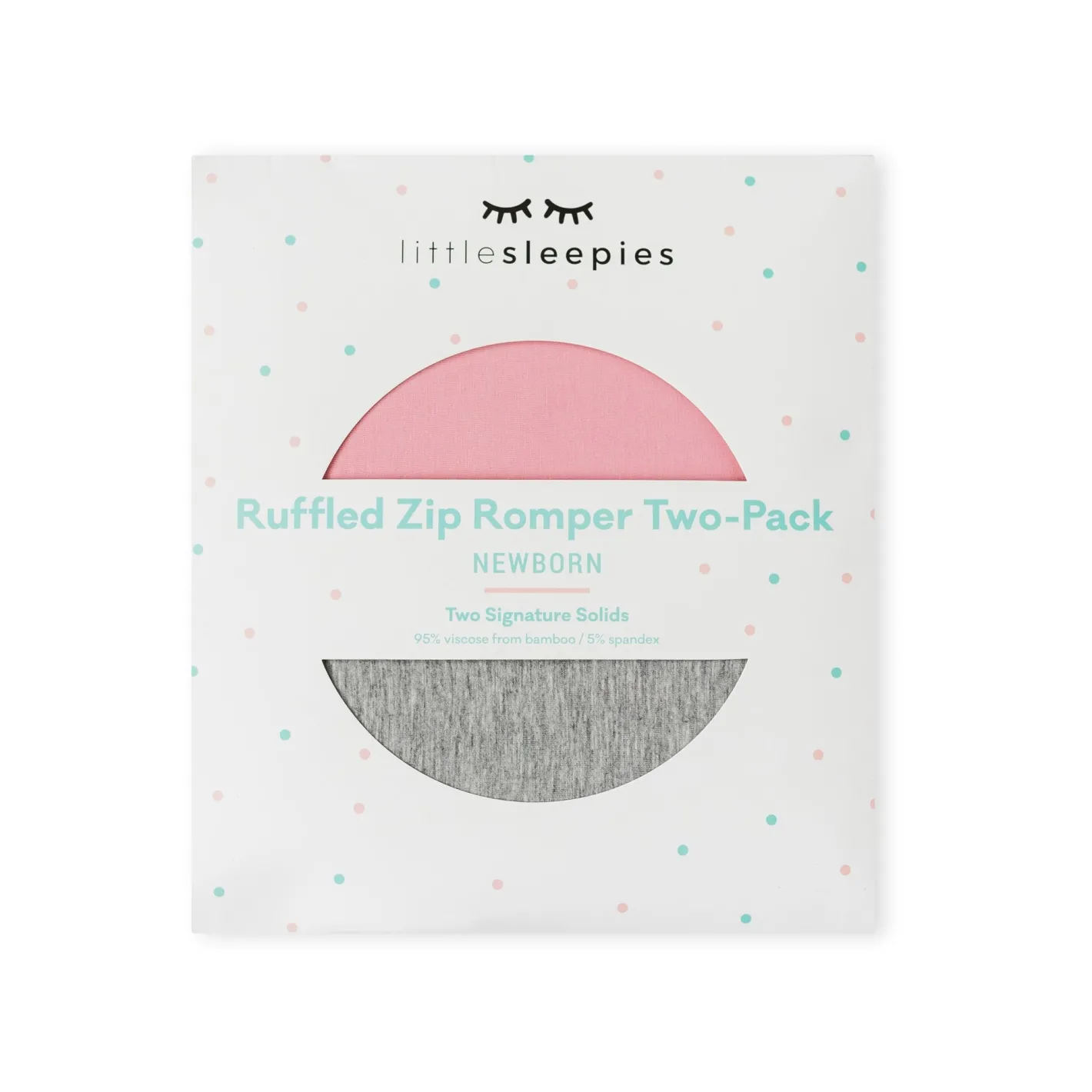 Zippies<Little Sleepies Zippy Bubblegum & Heather Gray Ruffle