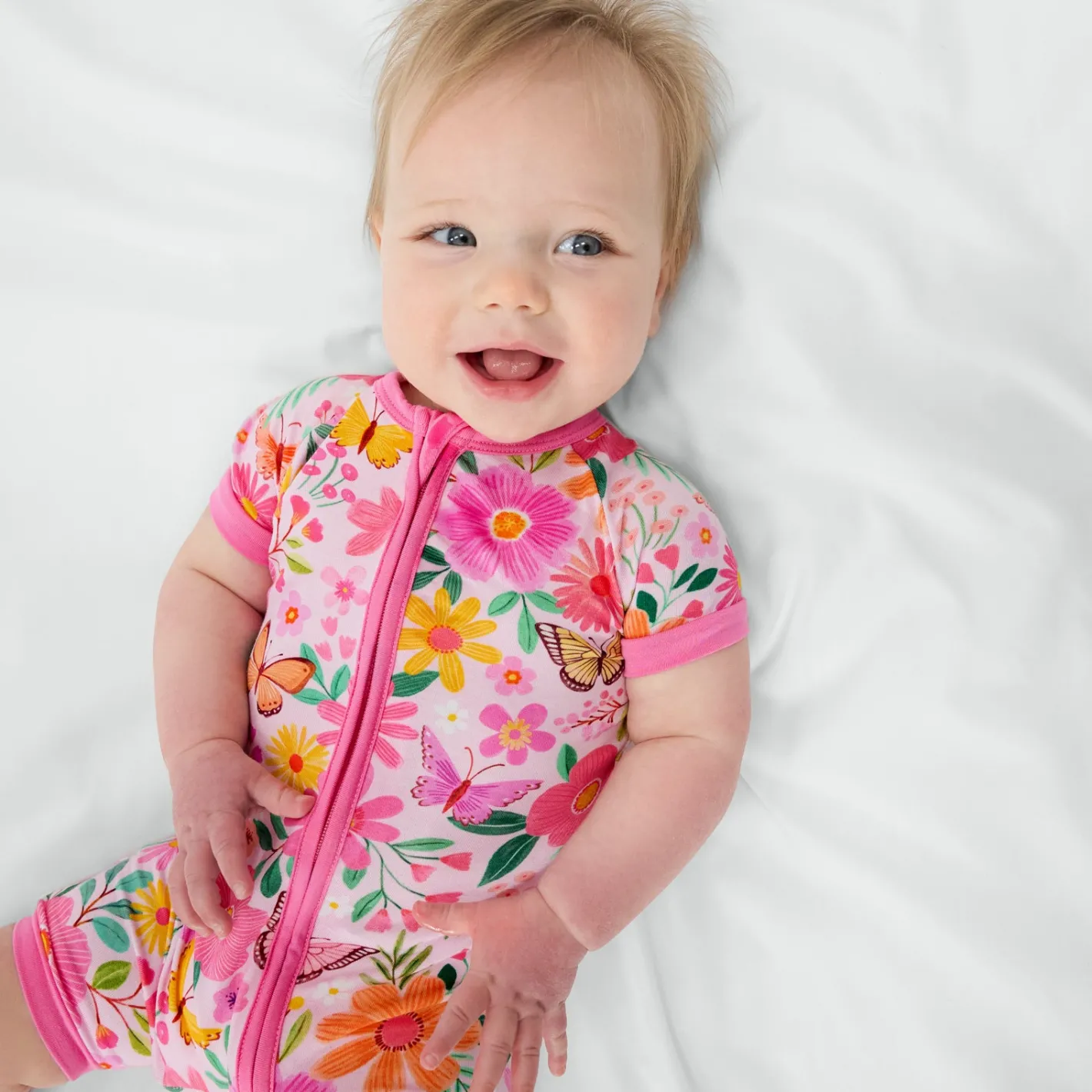 Zippies|Mommy & Me<Little Sleepies Shorty Zippy Butterfly Blooms