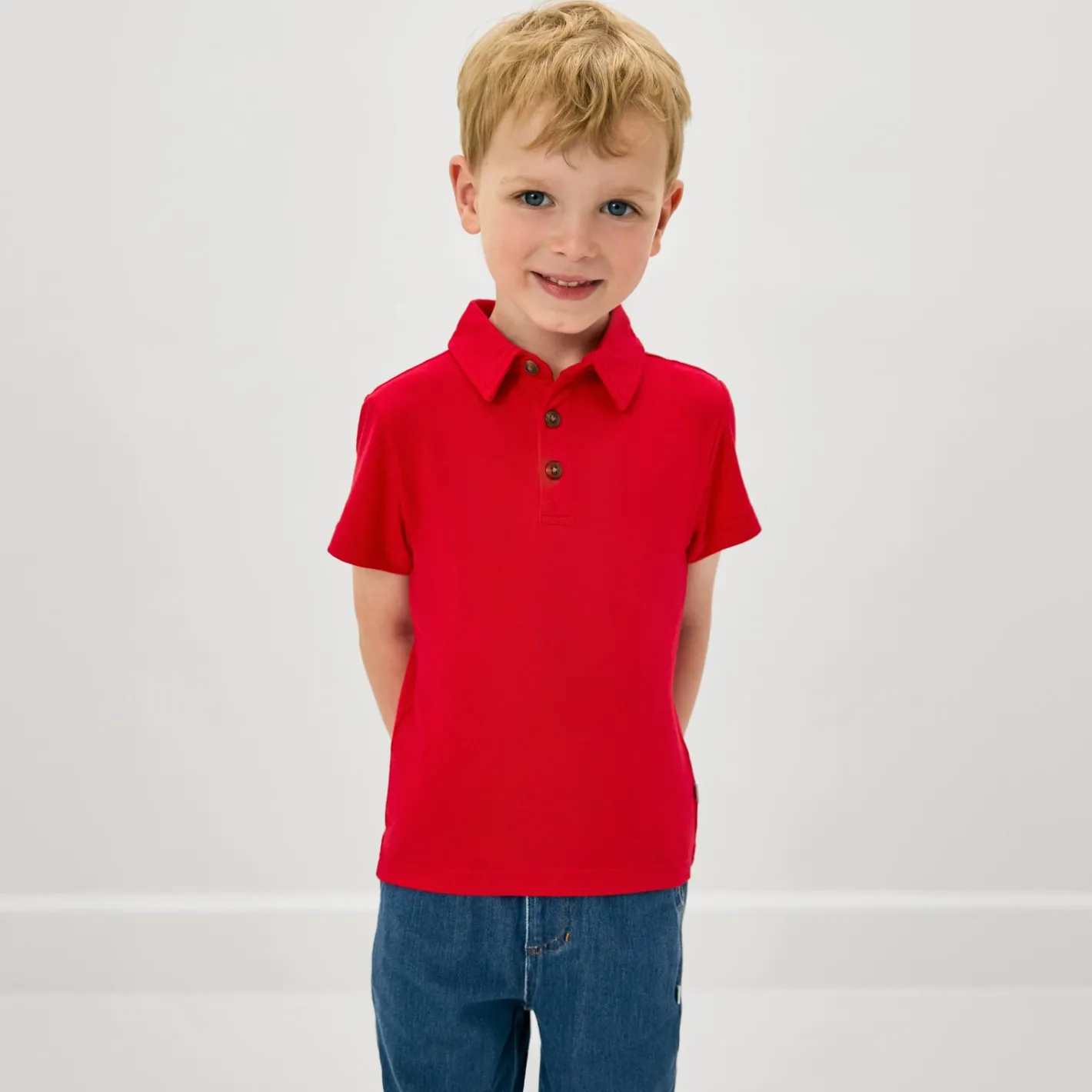 Tops & Tees|Tops & Tees<Little Sleepies Polo Shirt Candy Red