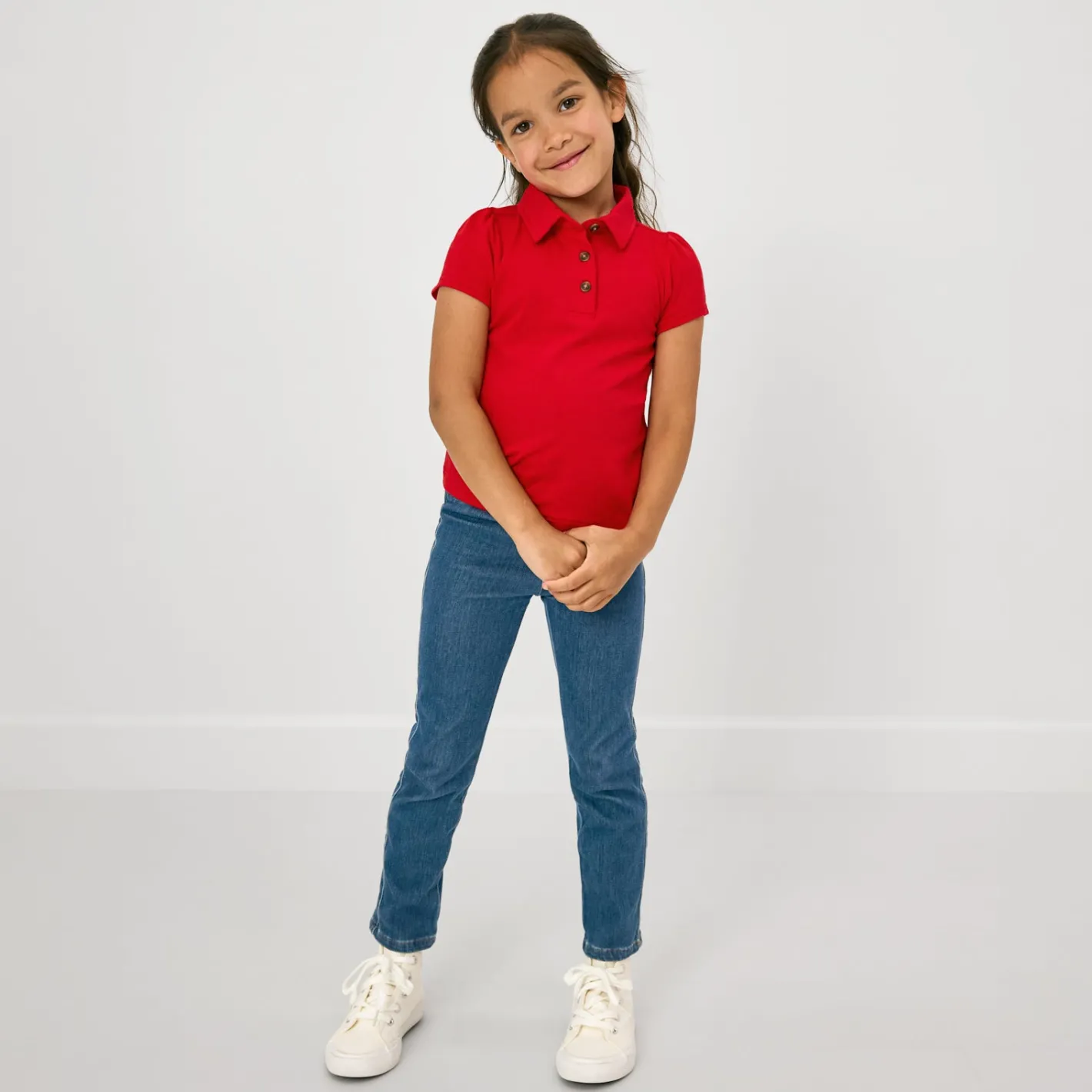 Tops & Tees|Tops & Tees<Little Sleepies Puff Sleeve Polo Candy Red