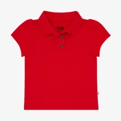 Tops & Tees|Tops & Tees<Little Sleepies Puff Sleeve Polo Candy Red
