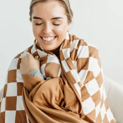 Cloud Blankets|Cloud Blankets<Little Sleepies Oversized Cloud Blanket® Caramel Checks