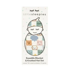 Layette|Swaddles<Little Sleepies Swaddle & Hat Set Check Mates