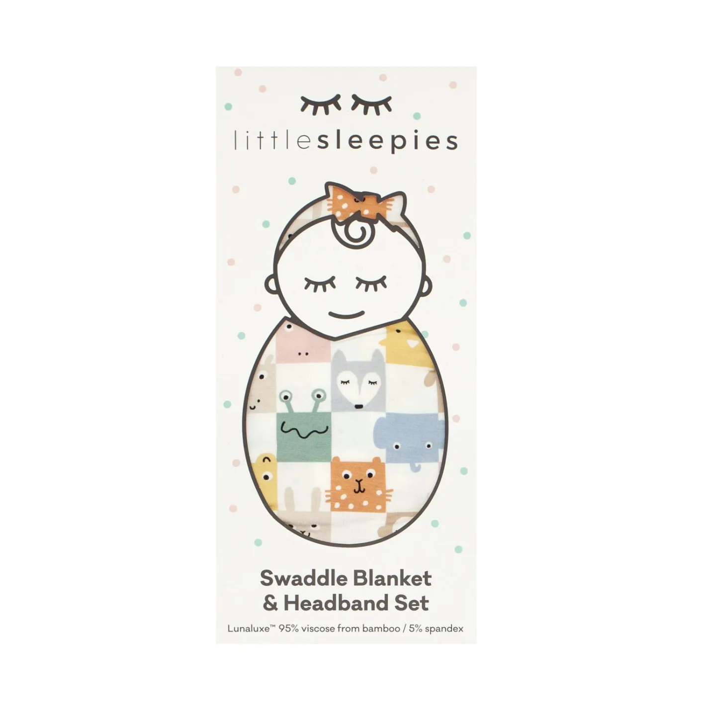 Layette|Swaddles<Little Sleepies Swaddle & Luxe Bow Headband Set Check Mates