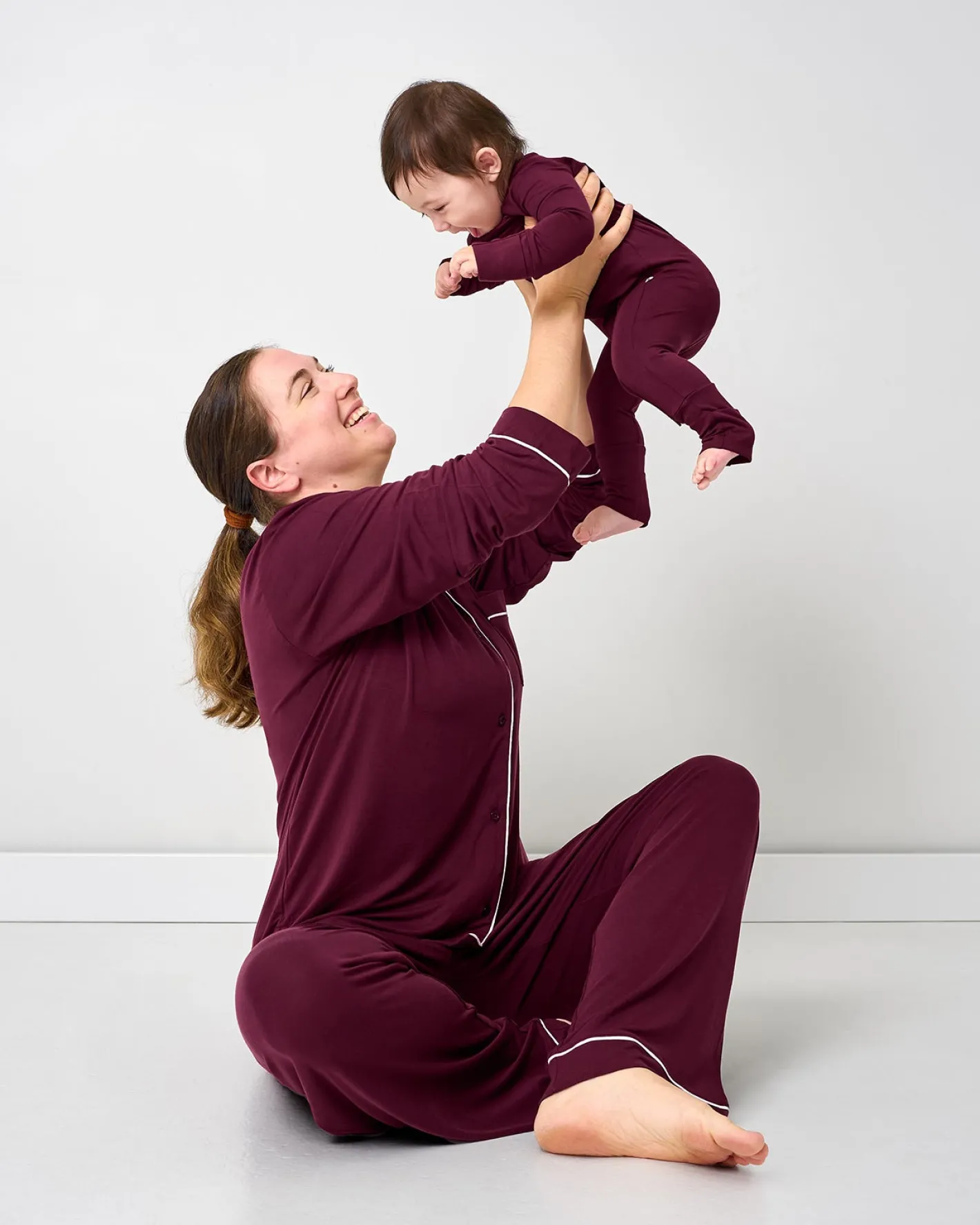 Mommy & Me|Mommy & Me<Little Sleepies Women's Pajama Set Classic Burgundy