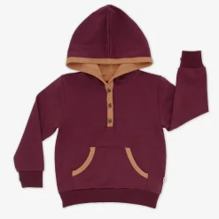 Tops & Tees|Tops & Tees<Little Sleepies Henley Hoodie Classic Burgundy