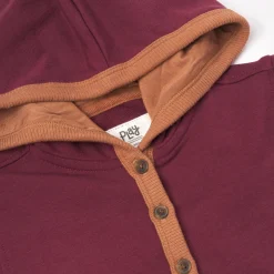 Tops & Tees|Tops & Tees<Little Sleepies Henley Hoodie Classic Burgundy