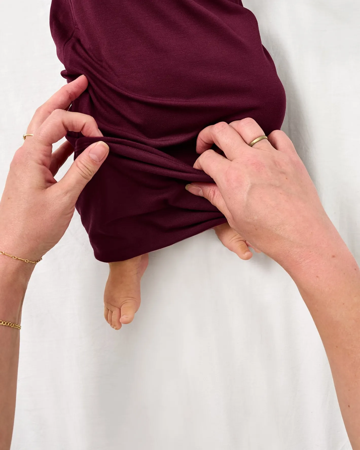 Layette|Infant Gowns<Little Sleepies Infant Gown Classic Burgundy