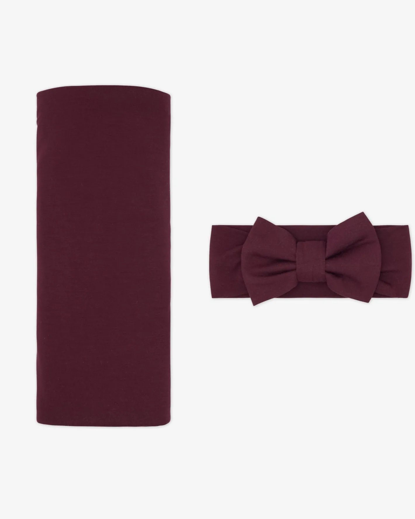 Layette|Swaddles<Little Sleepies Swaddle & Luxe Bow Headband Set Classic Burgundy