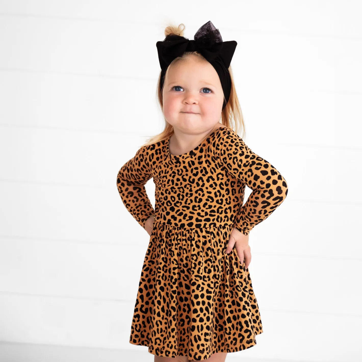 Bodysuits|Dresses<Little Sleepies Twirl Dress with Bodysuit Classic Leopard