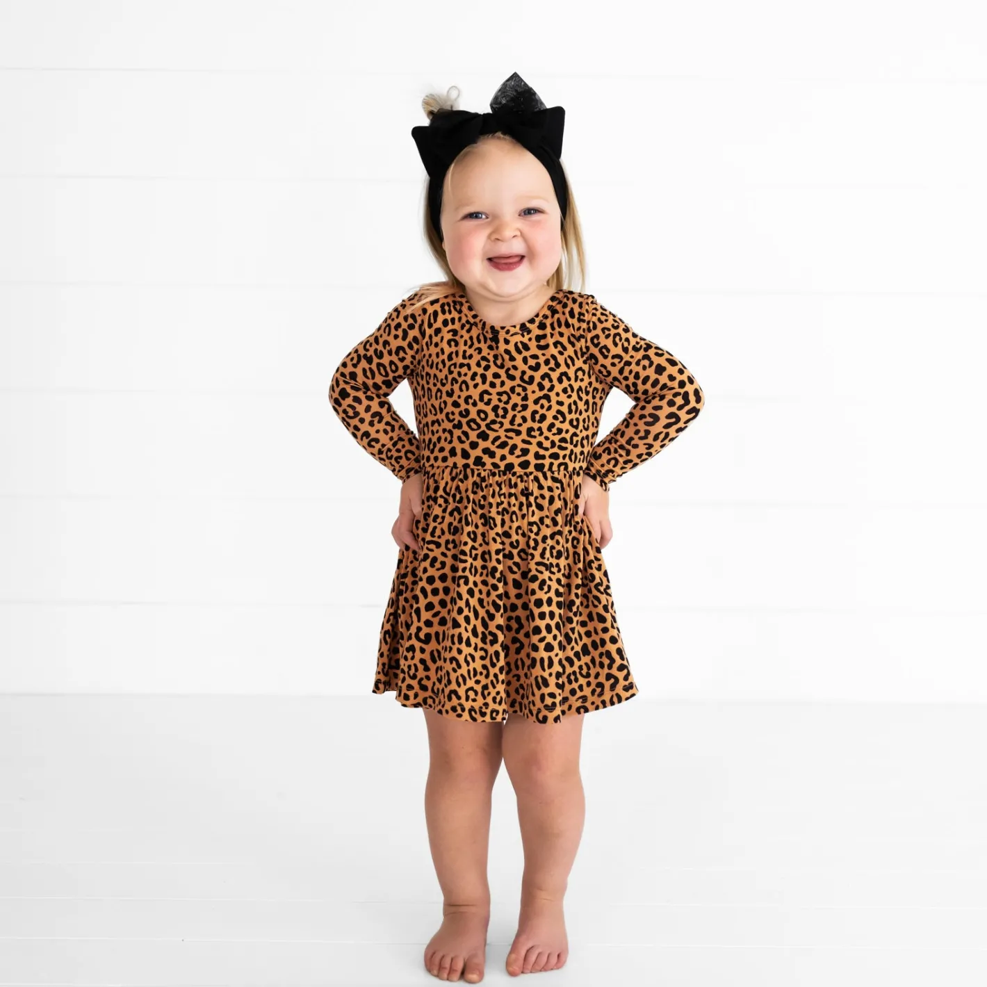 Bodysuits|Dresses<Little Sleepies Twirl Dress with Bodysuit Classic Leopard