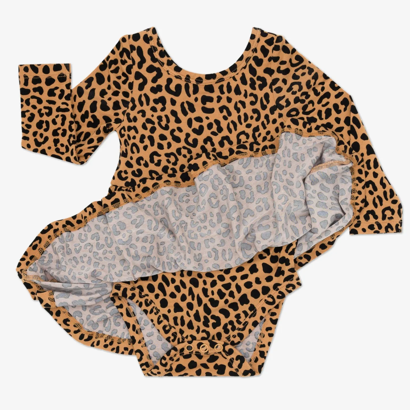 Bodysuits|Dresses<Little Sleepies Twirl Dress with Bodysuit Classic Leopard