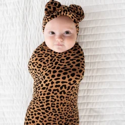 Layette|Swaddles<Little Sleepies Swaddle & Luxe Bow Headband Set Classic Leopard