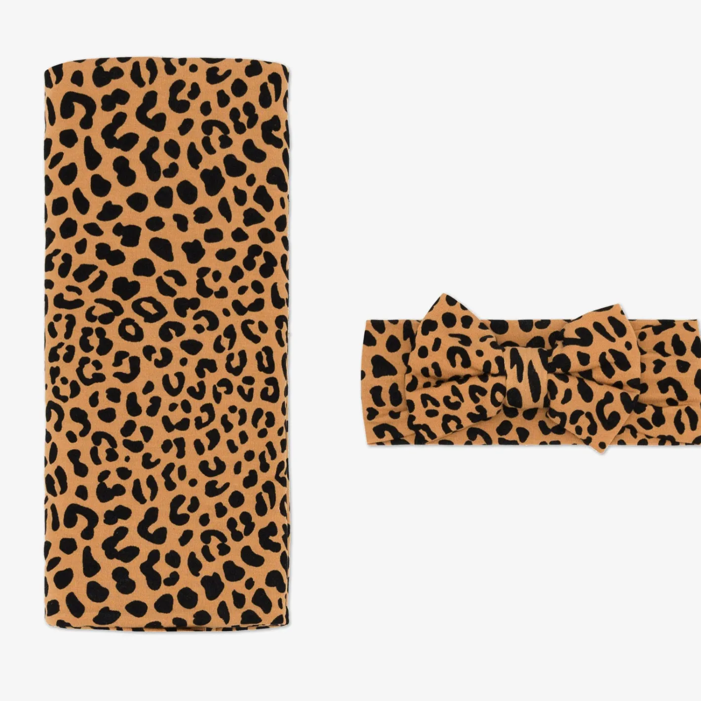 Layette|Swaddles<Little Sleepies Swaddle & Luxe Bow Headband Set Classic Leopard