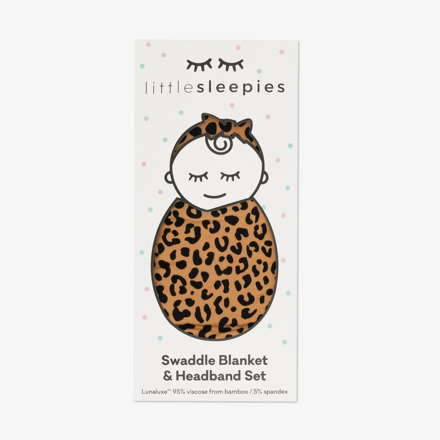 Layette|Swaddles<Little Sleepies Swaddle & Luxe Bow Headband Set Classic Leopard