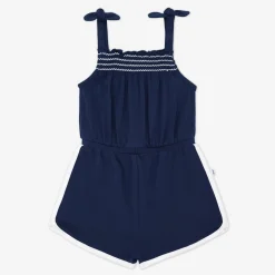 Bamboo Baby Clothes|Rompers<Little Sleepies Smocked Romper Classic Navy