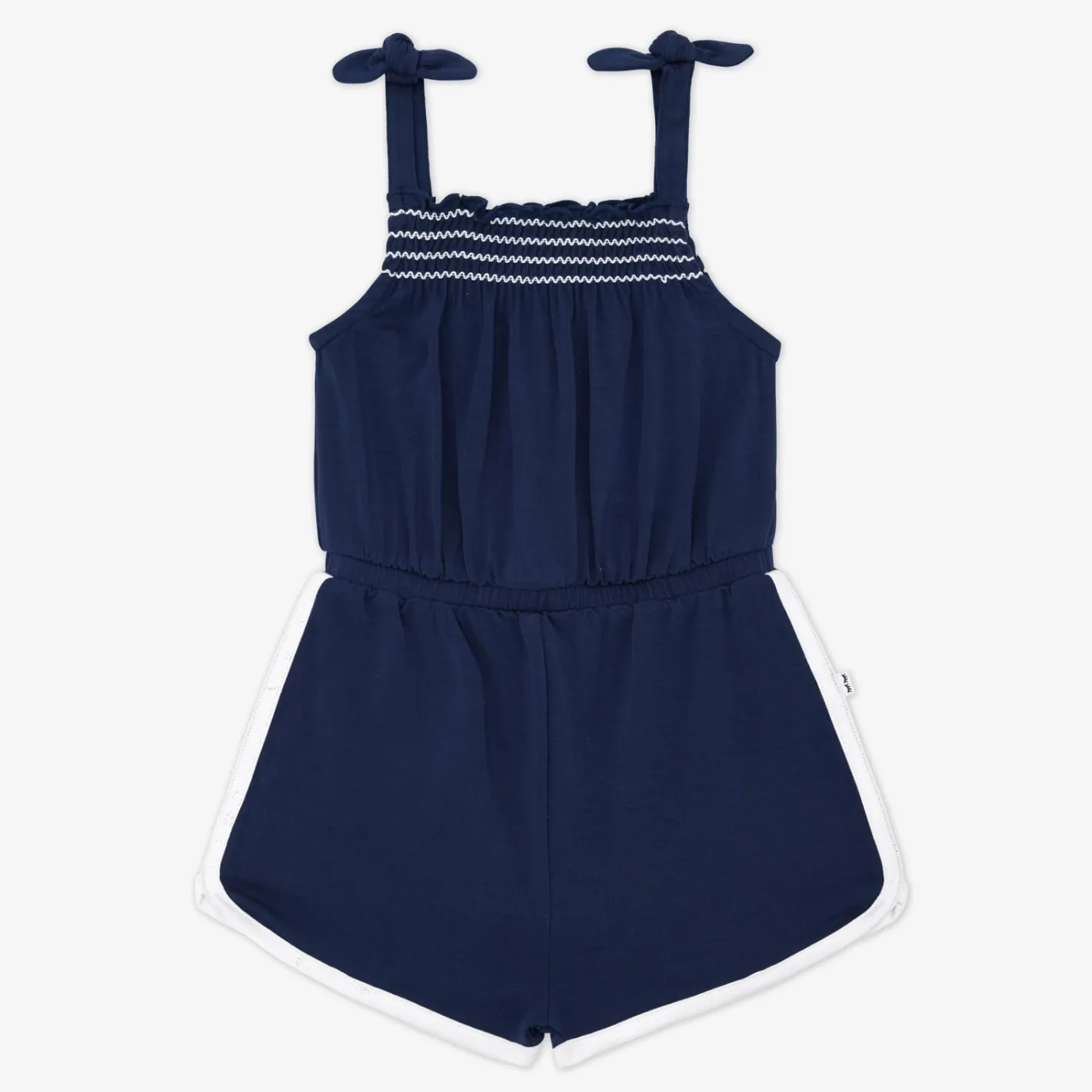 Bamboo Baby Clothes|Rompers<Little Sleepies Smocked Romper Classic Navy