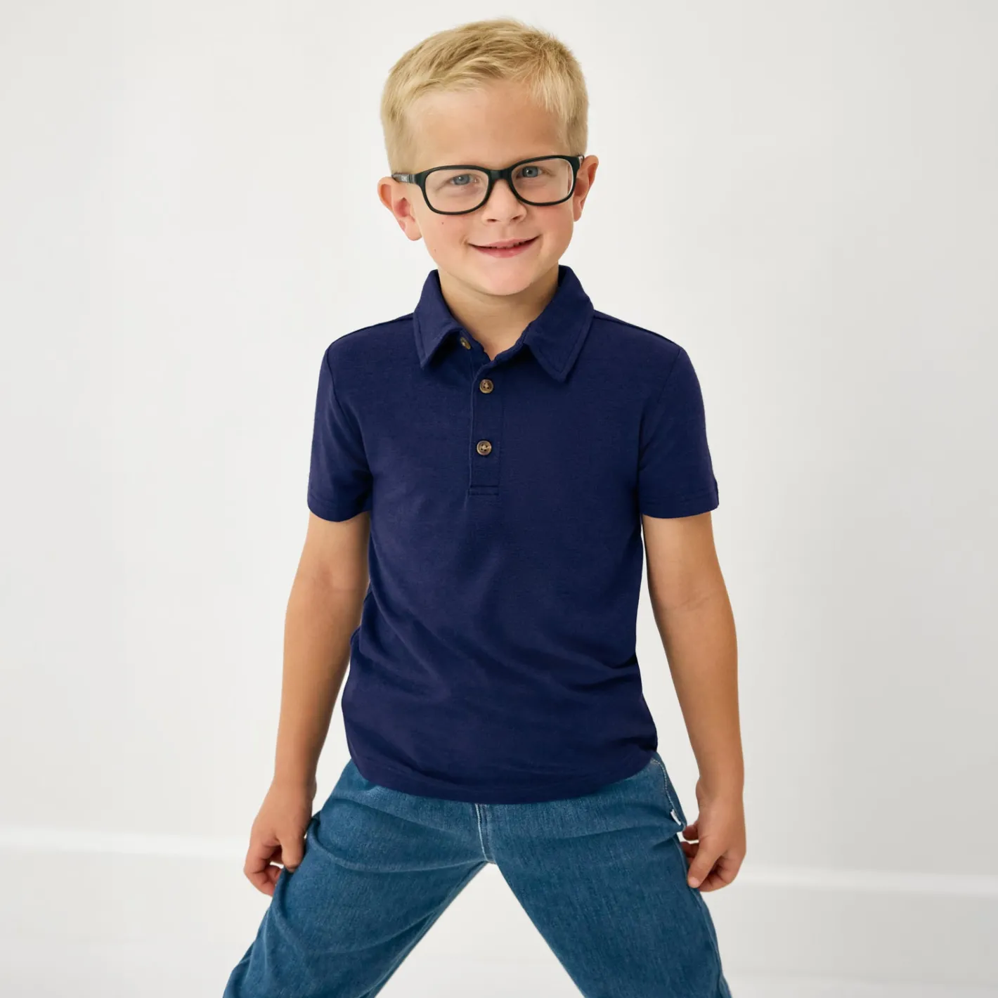 Tops & Tees|Tops & Tees<Little Sleepies Polo Shirt Classic Navy