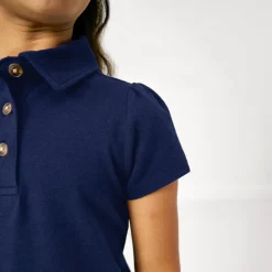 Tops & Tees|Tops & Tees<Little Sleepies Puff Sleeve Polo Classic Navy