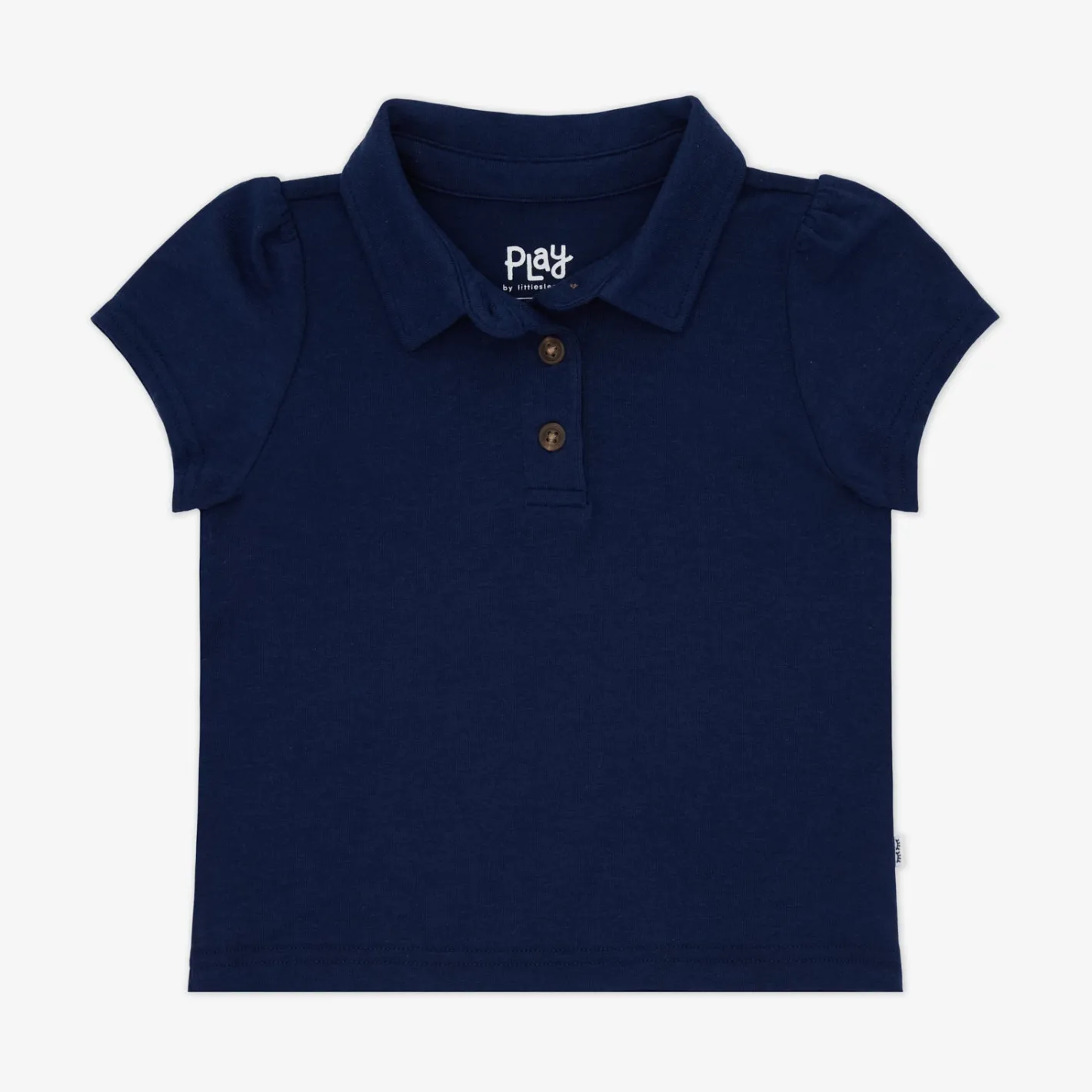 Tops & Tees|Tops & Tees<Little Sleepies Puff Sleeve Polo Classic Navy